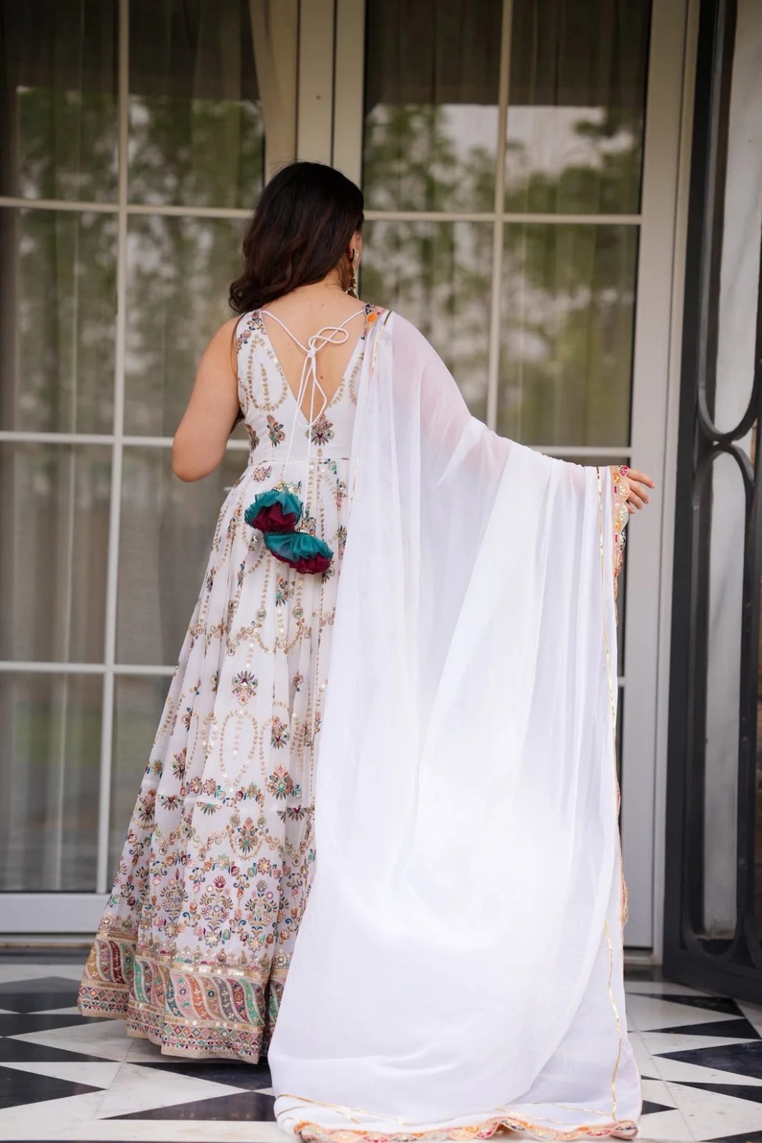 Ethnic Gown with Dupatta - White - image_03_38d6393ee45e.jpg