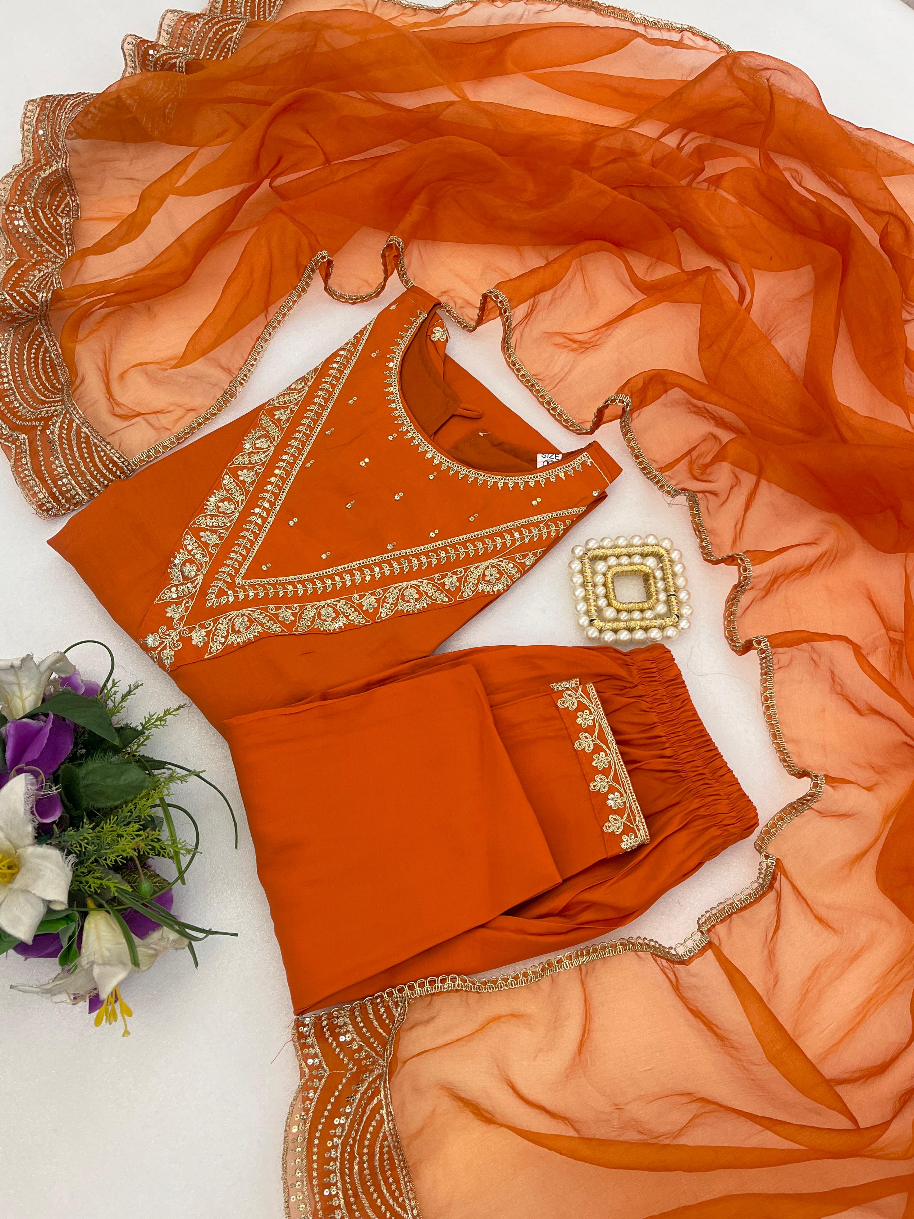 Presenting New Roman Fabric beautiful suit set - Orange - image_04_4071701de8c6.jpg