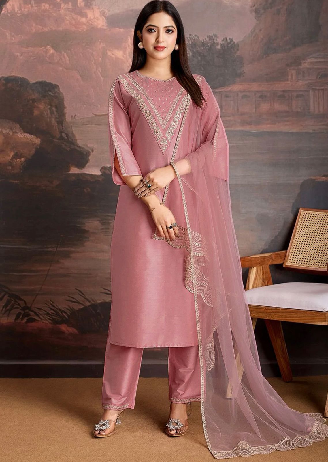 Presenting New Roman Fabric beautiful suit set - Pink - image_02_02253697a738.jpg