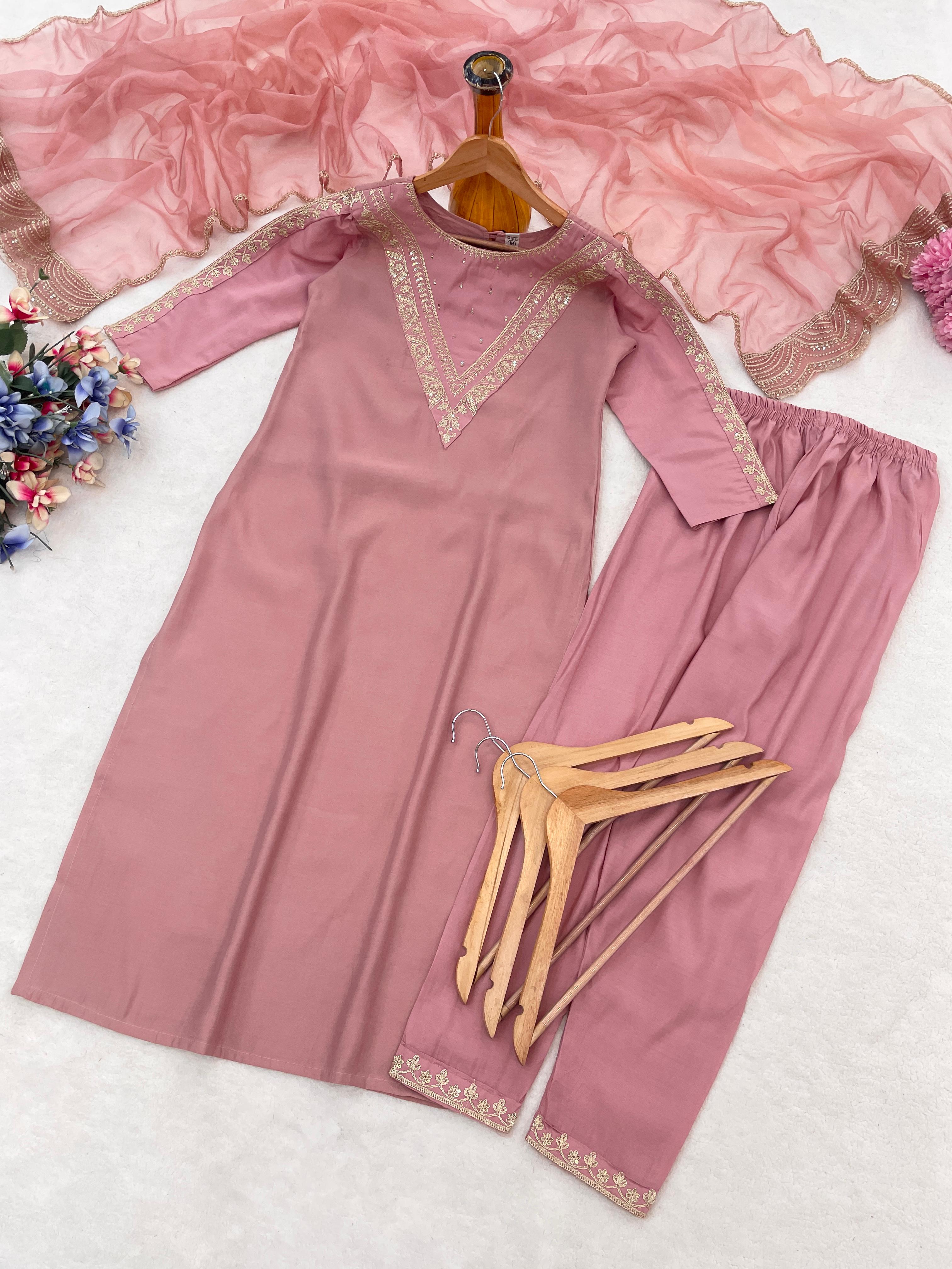 Presenting New Roman Fabric beautiful suit set - Pink - image_03_d851eafa374c.jpg